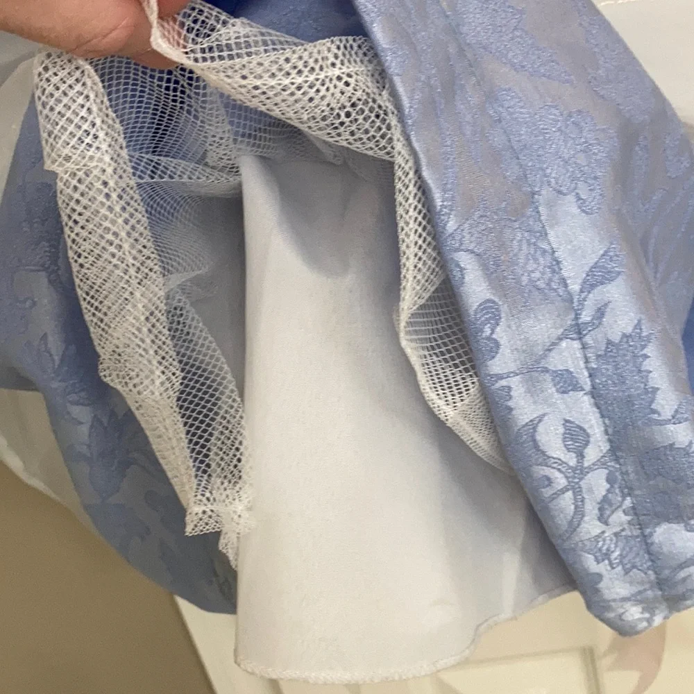 Fancy dress blue w/ lace & lace tie & flowers FLOWER GIRL QUINCINERA SISTER